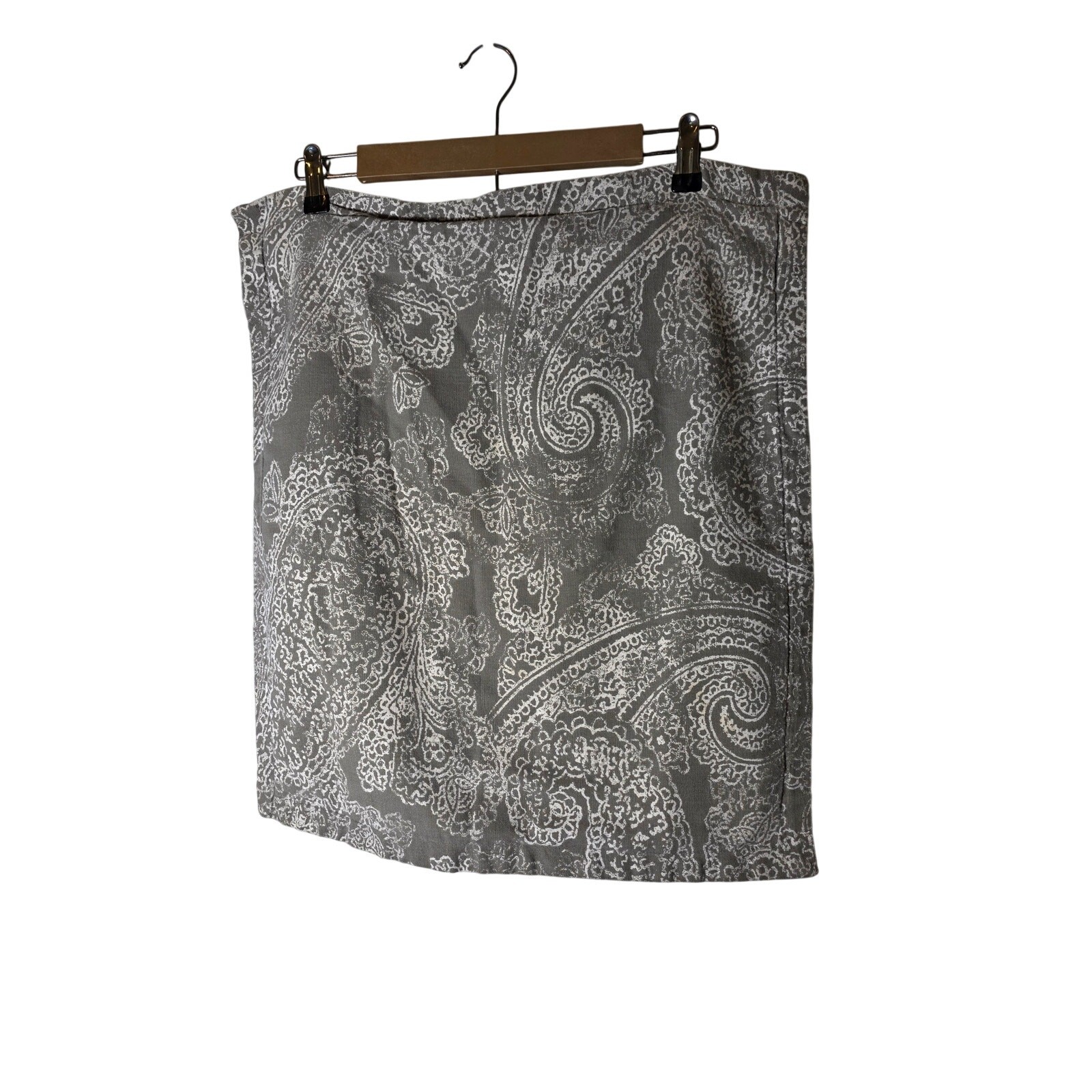 TOMMY HILFIGER Gray Tan Paisley Cotton EURO 20x20 Pillow Shams Set of 2