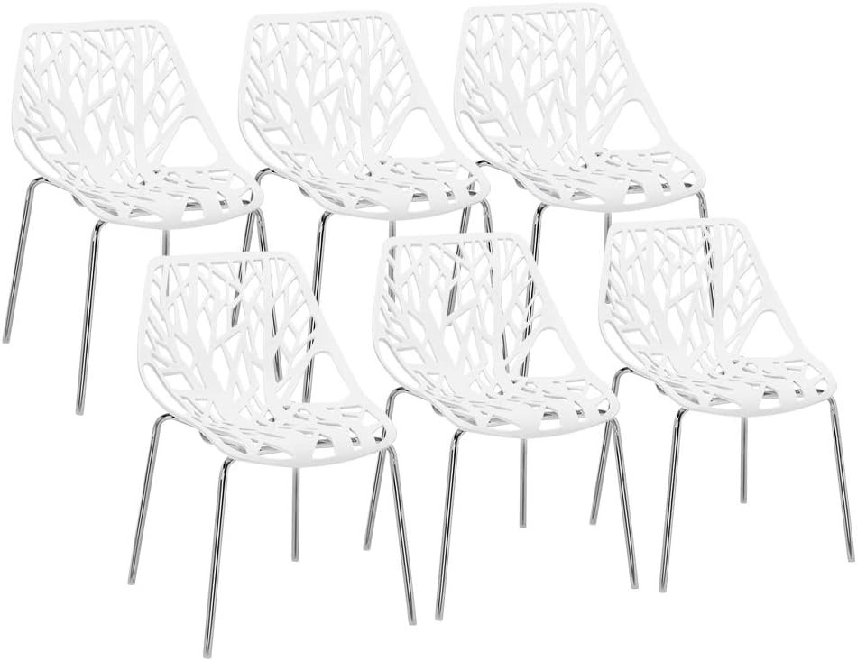 Modern Dining Chairs Set Plastic Saping Birch Chairs Stackable Chairs Set for
