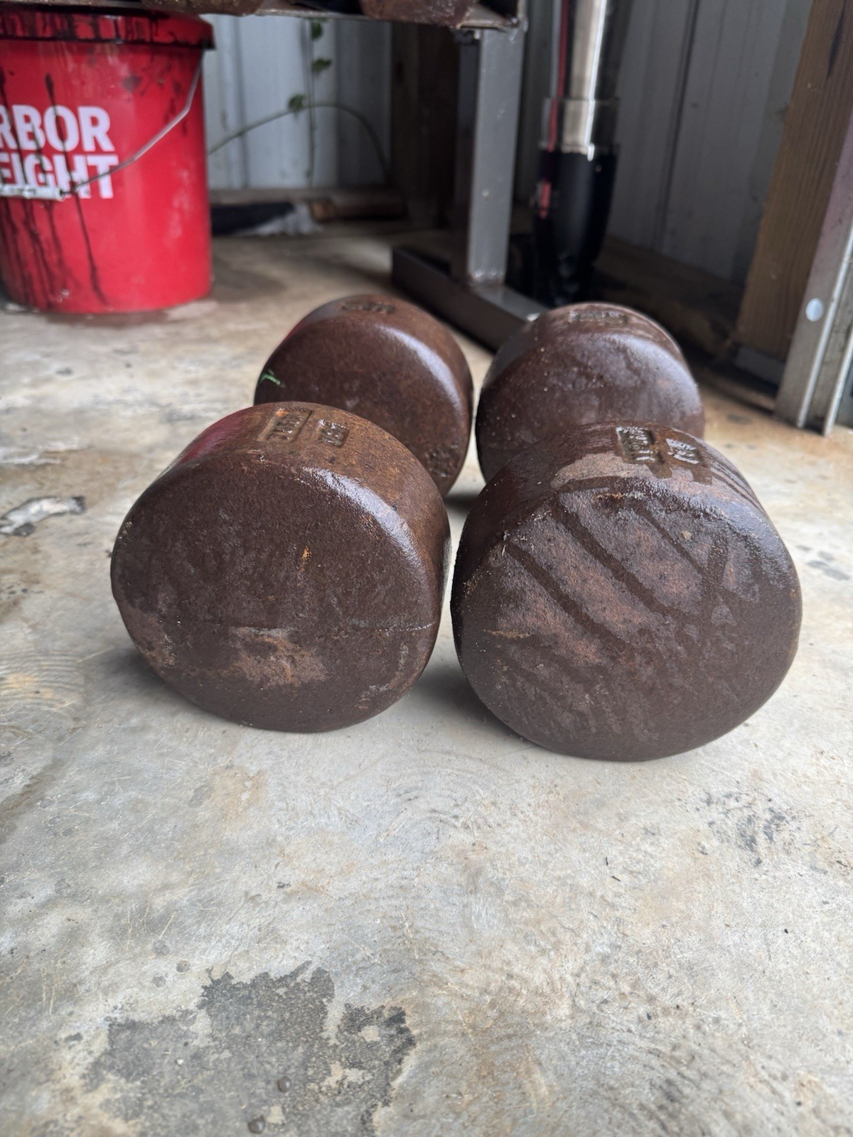 York Vintage 40lb Solid Head Round Dumbbells