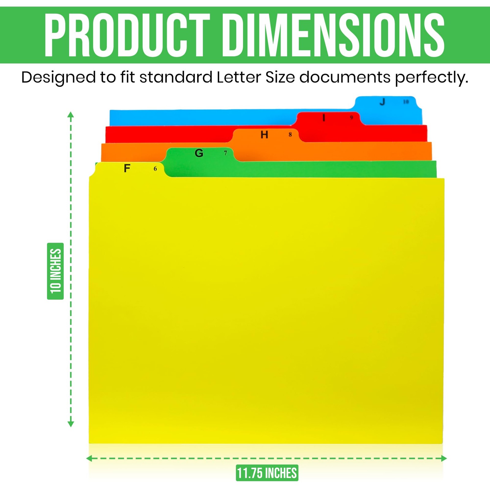 A-Z Alphabetical Hanging File Folder Guide Dividers, Heavyweight 5 Color Code...