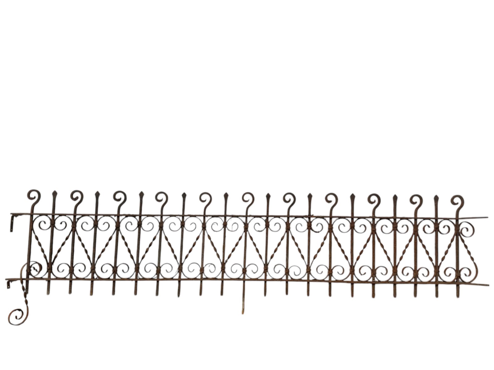 Antique Wrought Iron Garden Gate - 17" Tall x 89" Long - GA20860