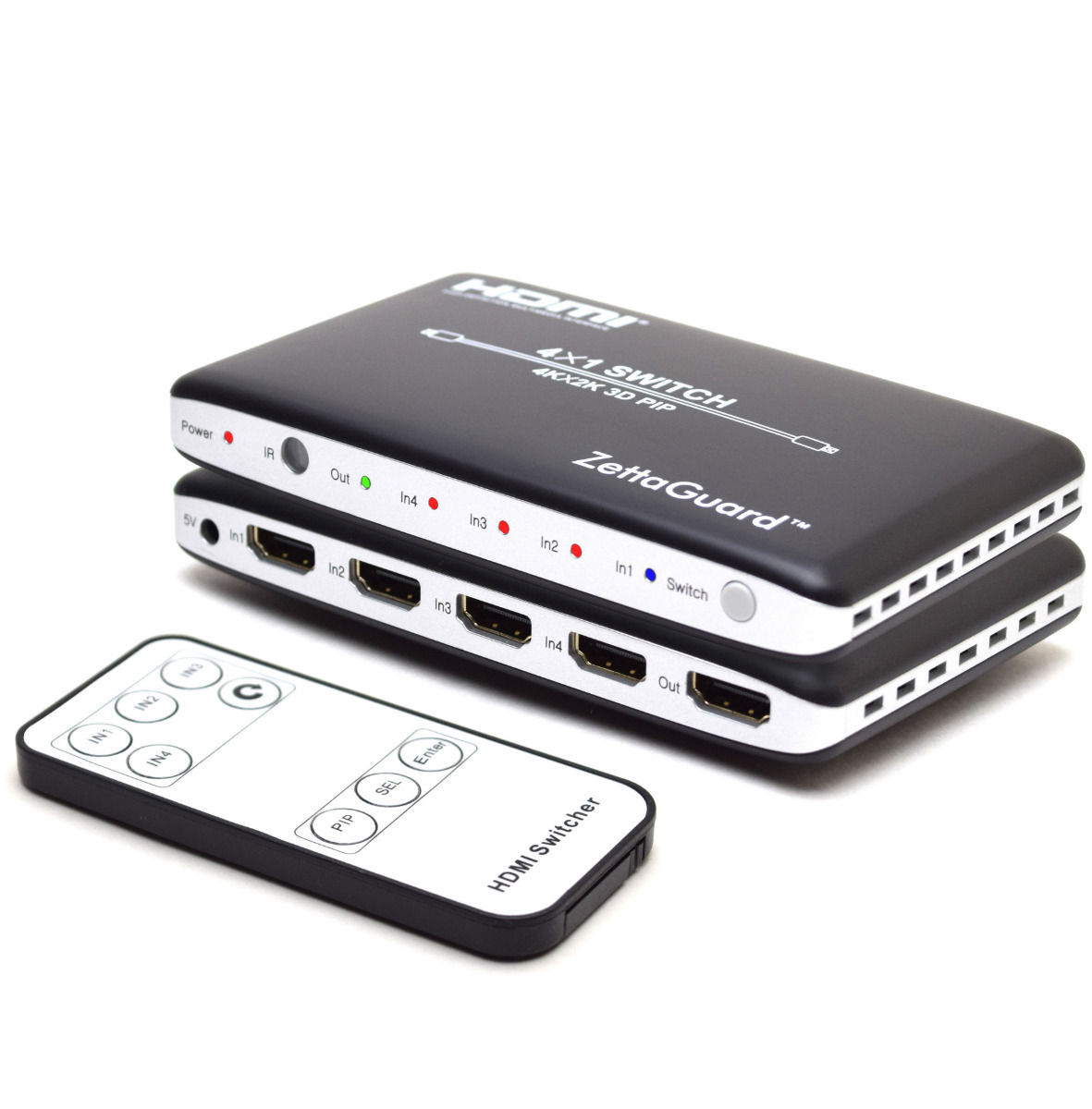 Zettaguard 4 x 1 HDMI Switch with PIP & IR Remote Control ZW410