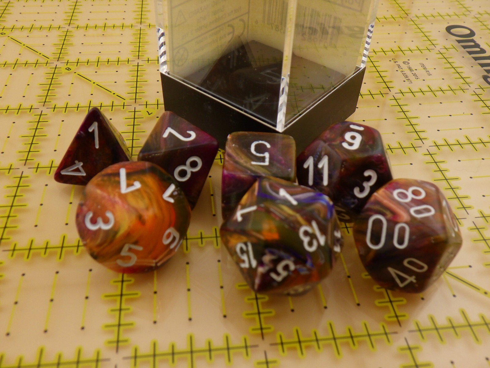 Festive Symphony White 16mm 7 Die Chessex Polyhedral Dice Set - RPG Games