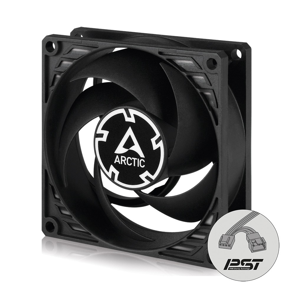 ARCTIC P8 PWM PST CO (Black) 80 mm Case Fan Continous Operation Computer B-Stock