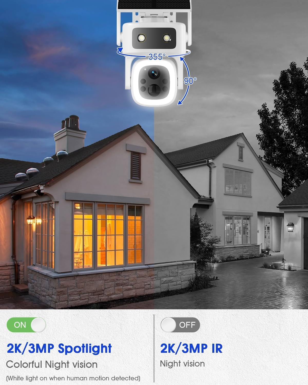 4G LTE CCTV Security Camera Outdoor Solar Battery Wireless 365 Days Free Data