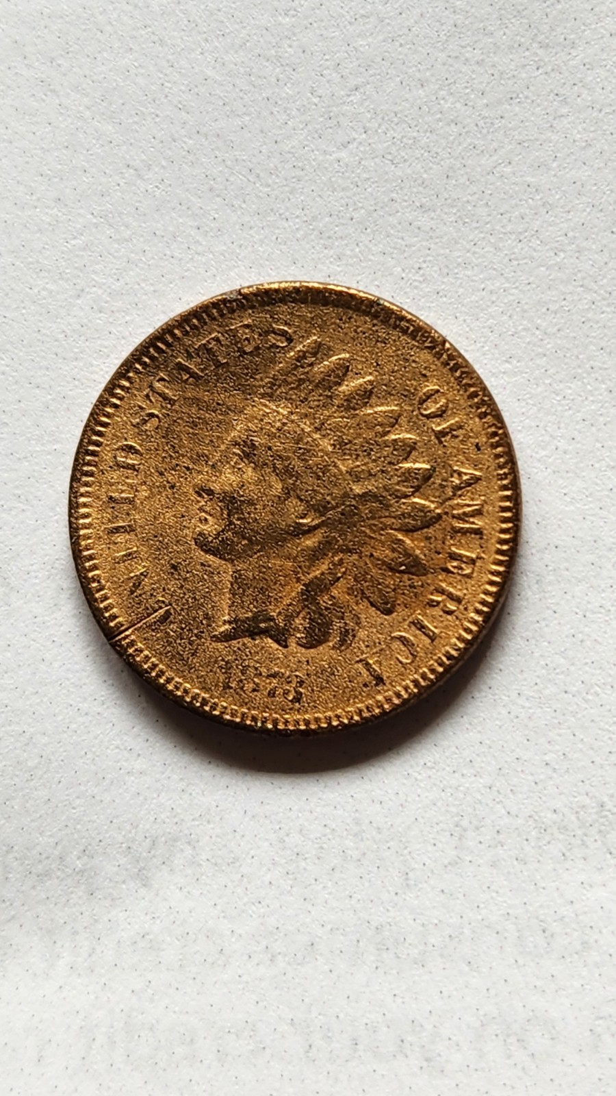 1873  Indian Red  Head Small Cent Bronze  Coin Getting to Find