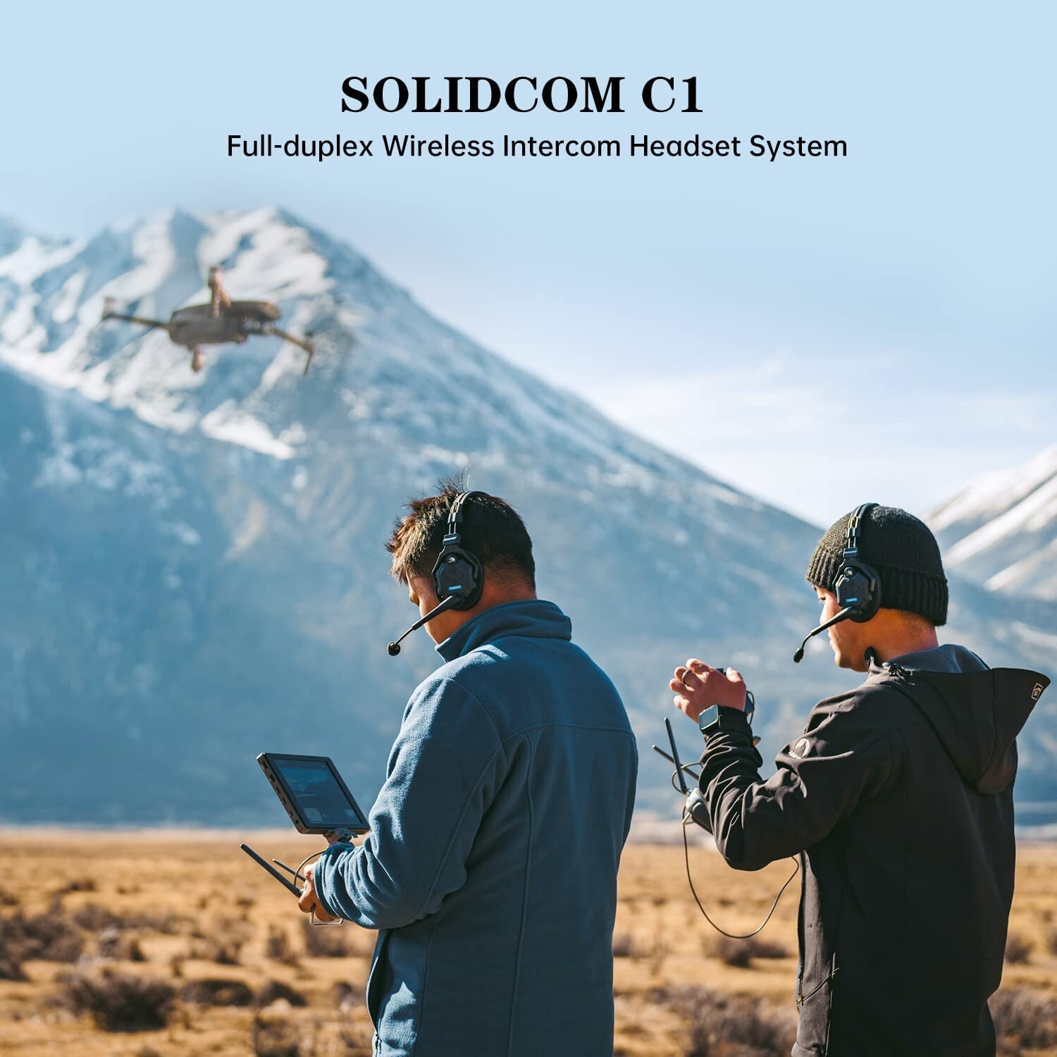 Hollyland Solidcom C1 Wireless Headset Intercom System 3Person Full Duplex1100ft