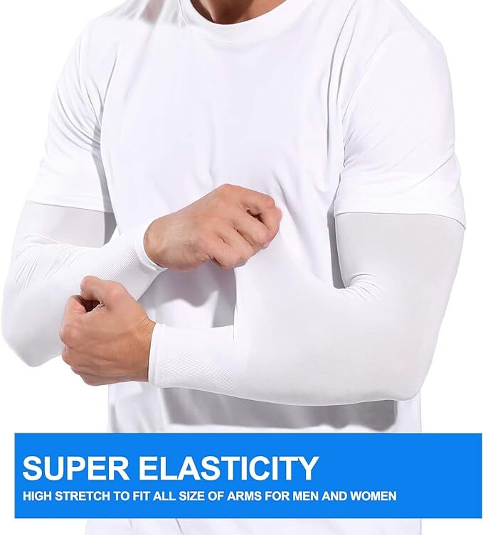2 Pair UV Sun Protection Arm Sleeves for Men & Women Cooling UPF 50 Arm Cover