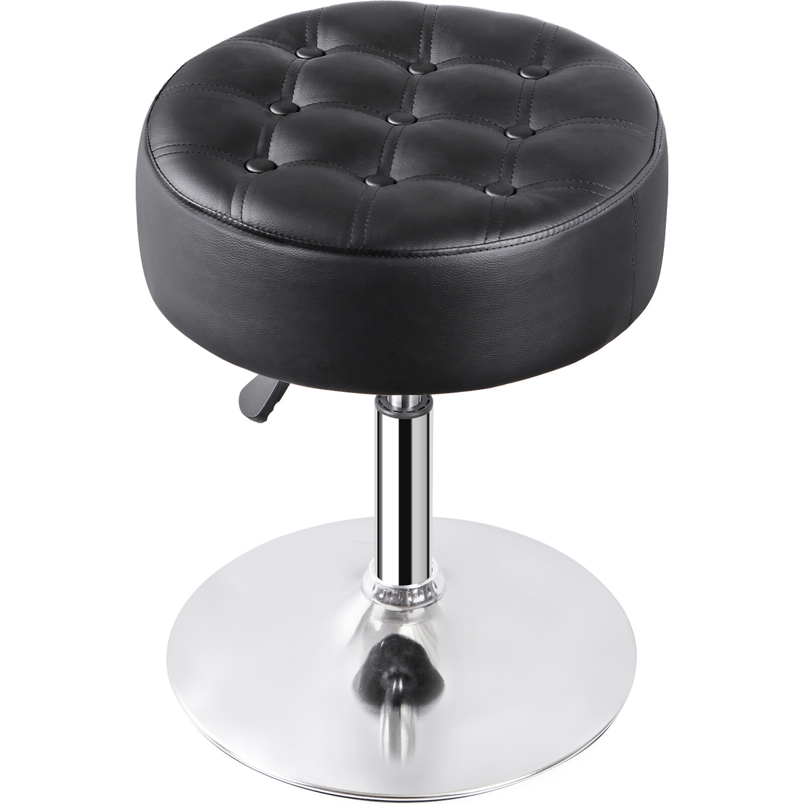 2PCS Black Swivel Vanity Stools Adjustable PU Leather Round Makeup Vanity Chair