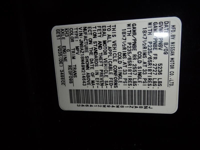 Nissan Murano 2009 Jack 4542126 0416