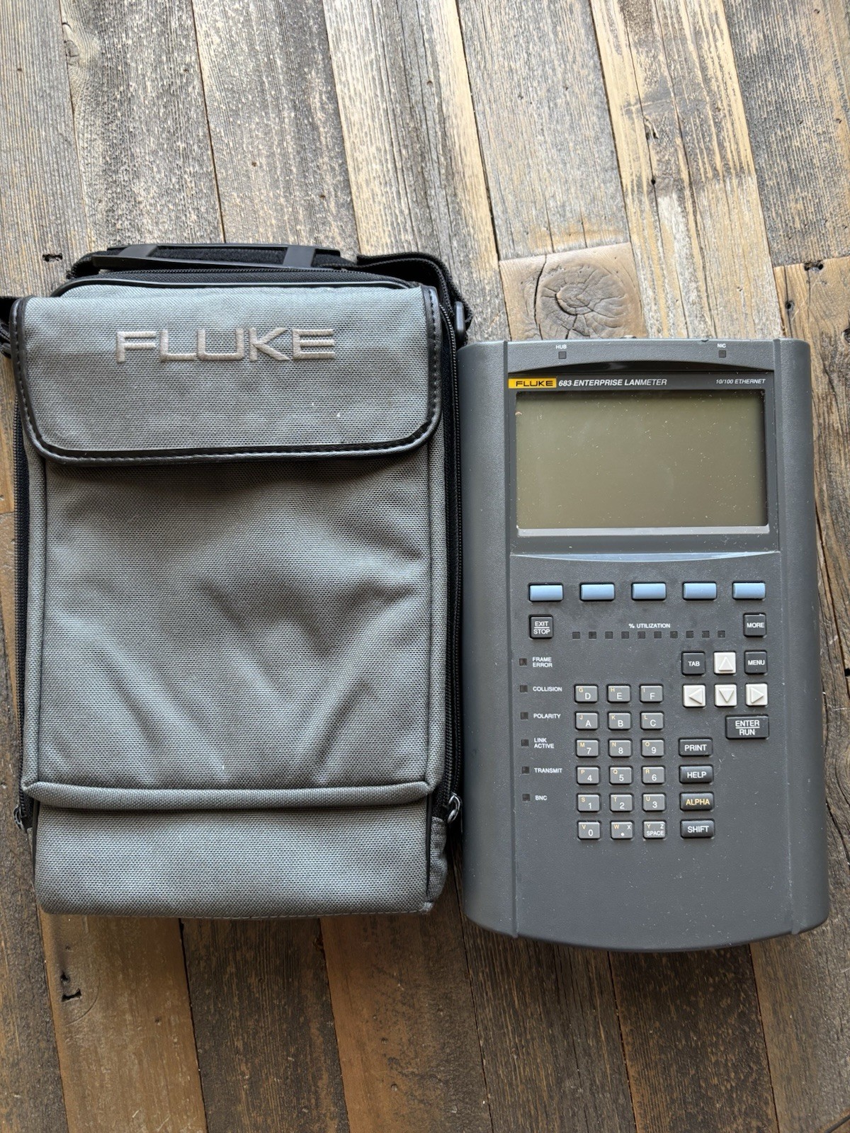 Fluke 683 Enterprise LANMeter Network Cable Tester Analyzer w/ Case Cables