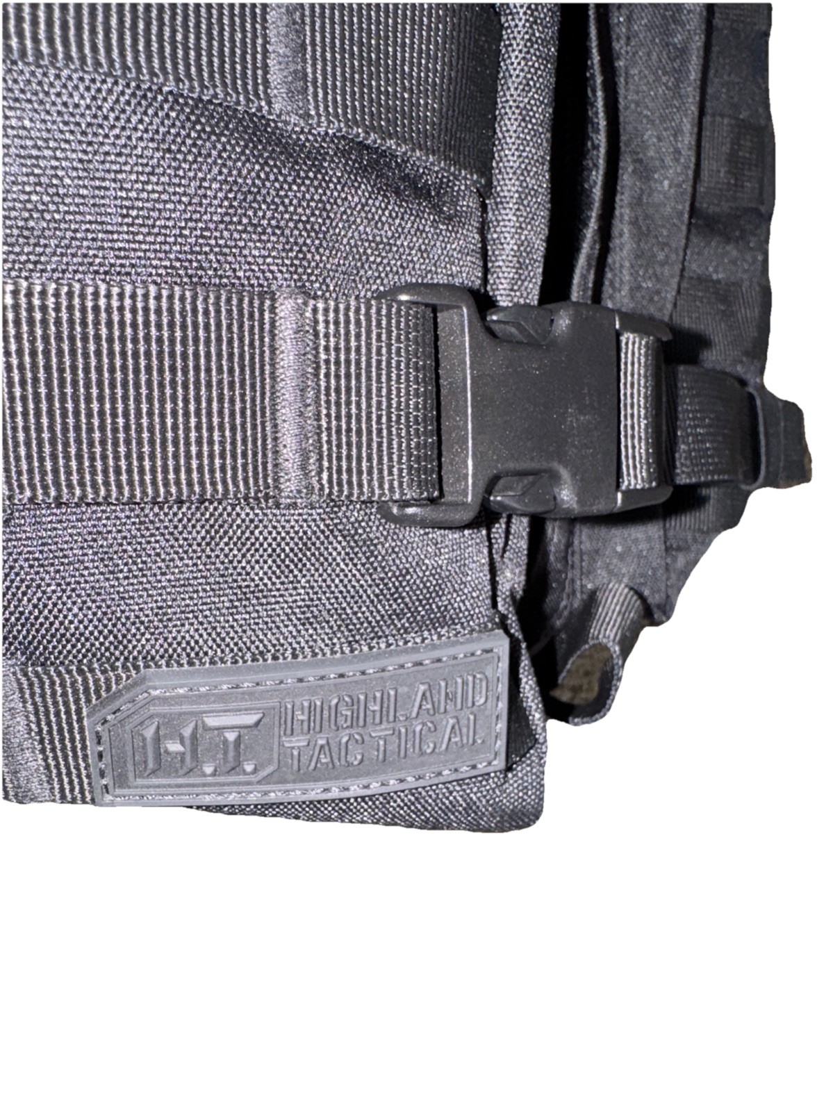 Highland Tactical Ballistic Molle Webbing Hydration Black Backpack Padded Back