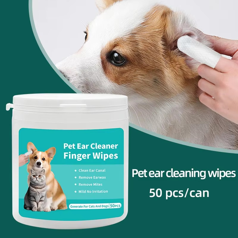 Pet Ear Cleaning Wipes Disposable Ear Care Finger Cover Convenient and Dirty Han