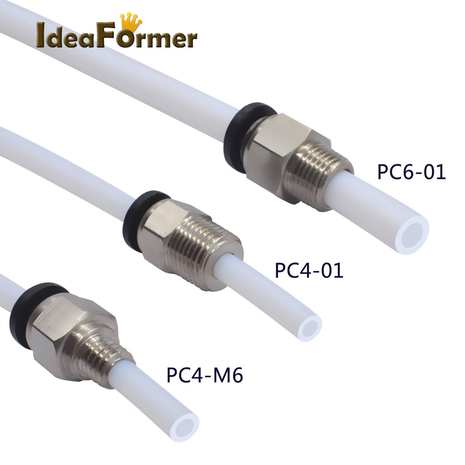 5Pcs 3D Printer Pneumatic Connector+bowden Quick Jointer coupler+Pipe PTFE Tube
