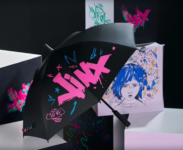 Bilibili Goods League of Legends: Arcane Projected Straight Handle Umbrella Jinx