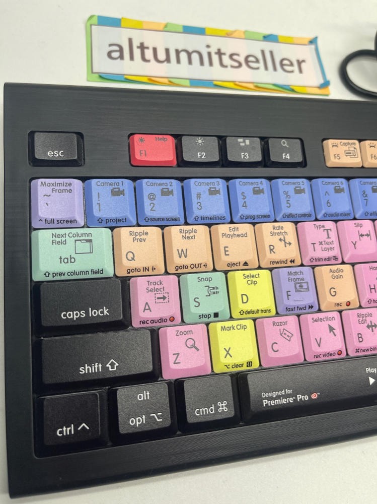 LogicKeyboard ASTRA Mac Wired Backlit for Adobe Premiere Pro backlit Fast Ship