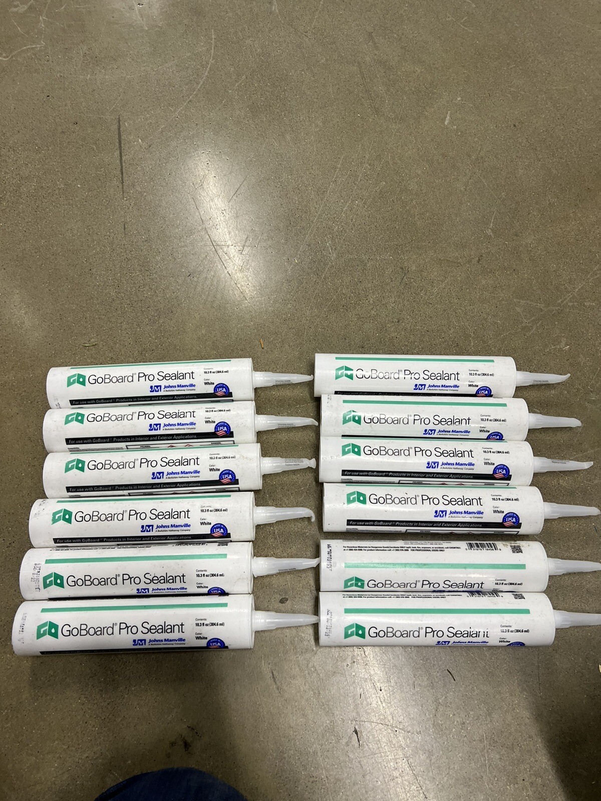 12 Pack GoBoard PRO Sealant White 10.3oz Tube Joint Sealant **tips Bent