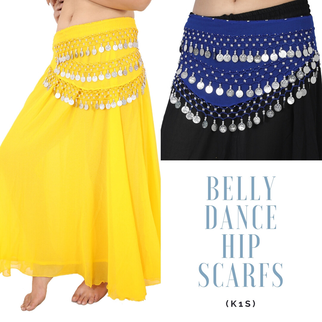 Egyptian Belly Dancing Hip Coin Scarves Belt for Kids Silver Coins 3row Mix Lot