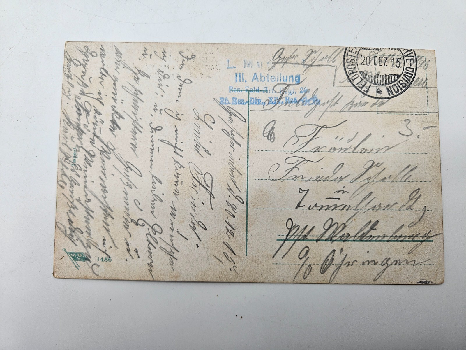 HA1930: Postcard German Artillery