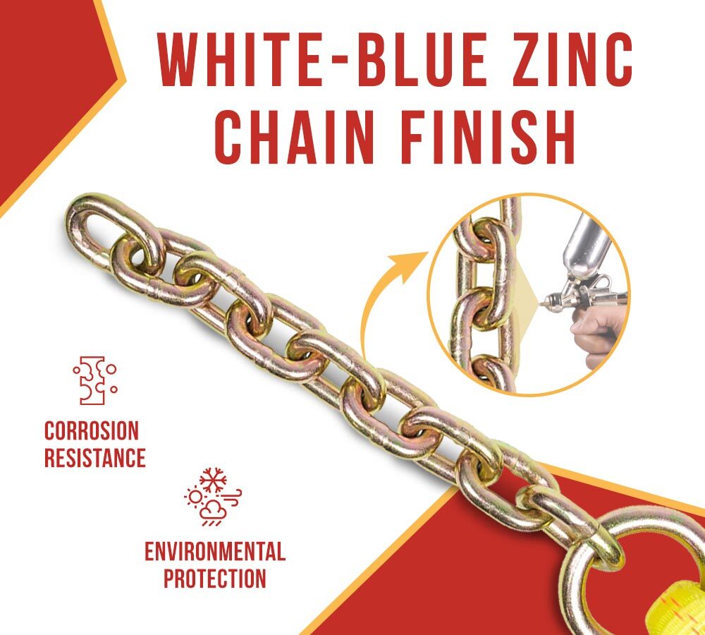 4PK 2"x18' Replacement Tie Down Strap w/Chain Extension for 8Point Tie Down Kits