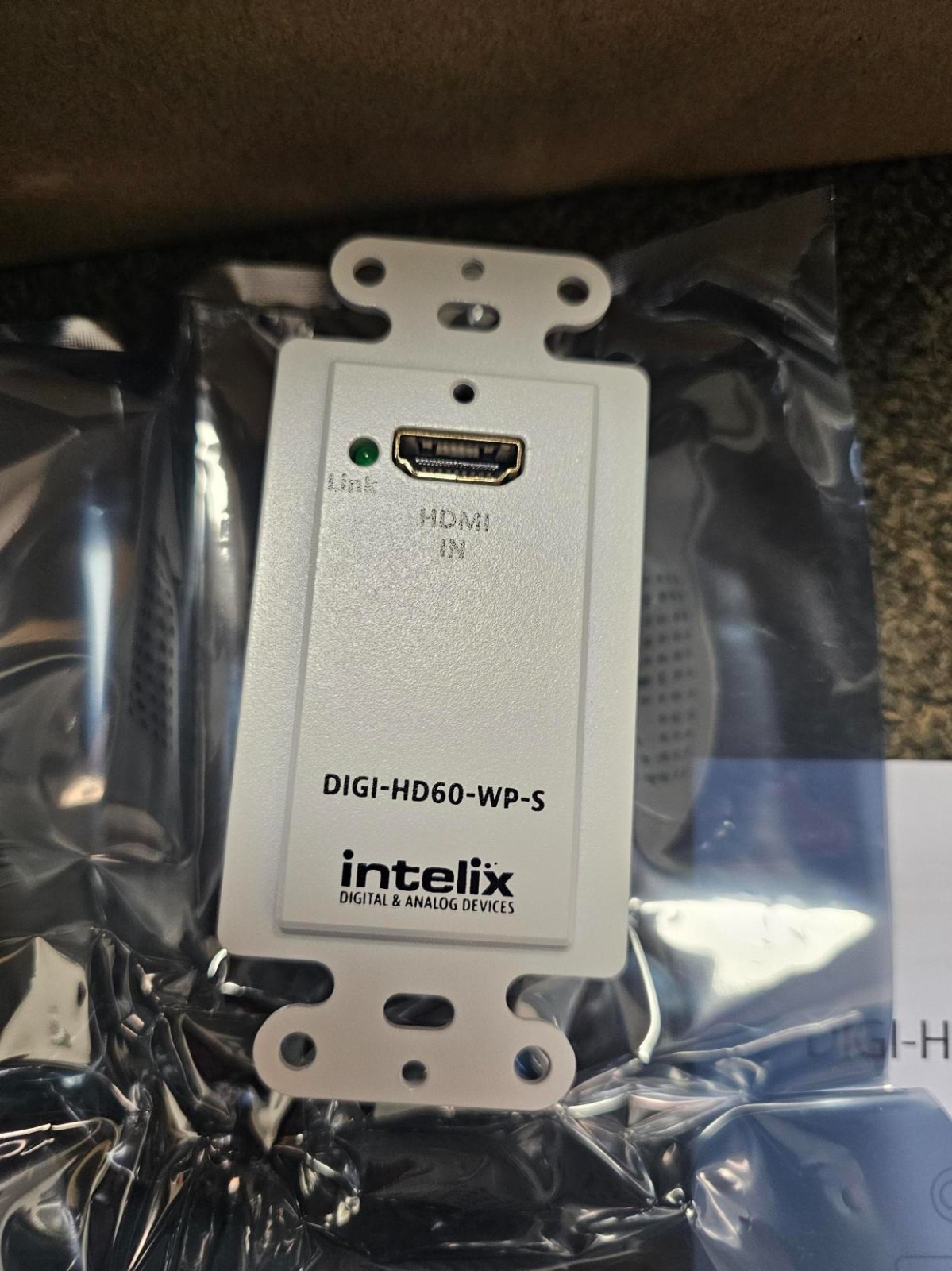 Intelix Digi-HD60-WP-S HDMI Ultra HD4K Decora HDBaseT wall plate transmitter PoH