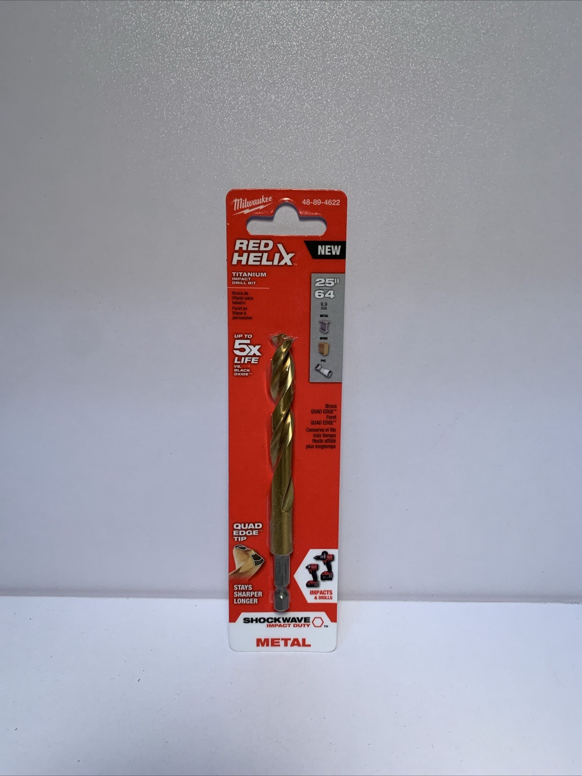 Milwaukee Tool 25/64" Titanium Shockwave 48-89-4622