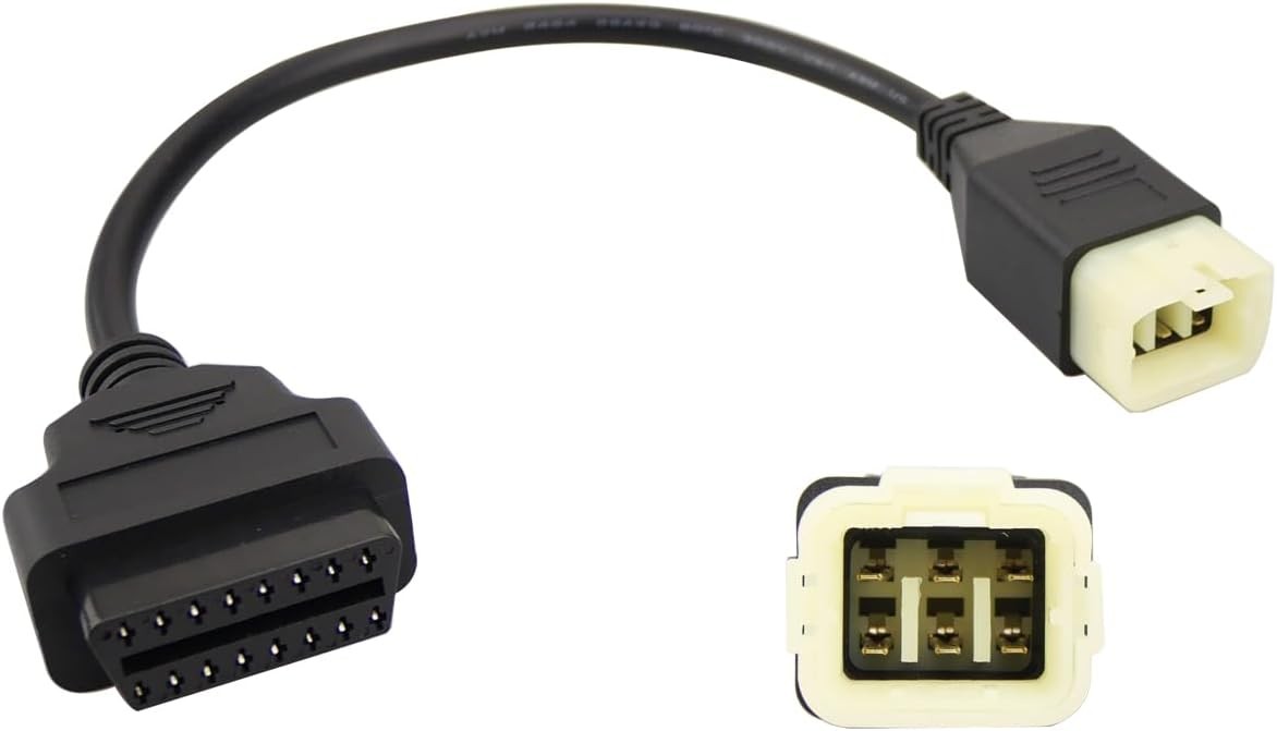 OBD2 Adapter Fit for Kawasaki Motorbike, OBD2 Cable 6Pin to 16Pin Fit for Z900RS