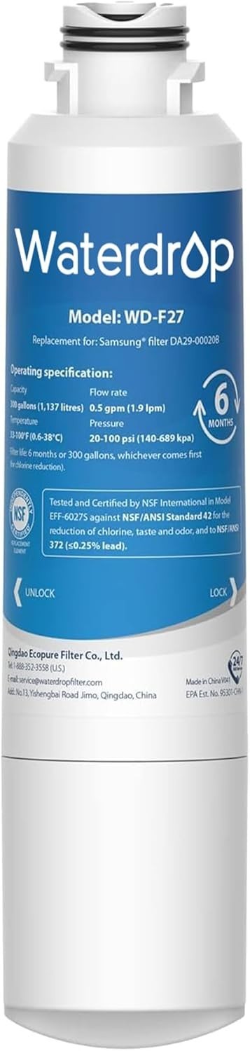 Waterdrop F27 Refrigerator Water Filter,Replacement for Samsung® HAF-CIN/EXP