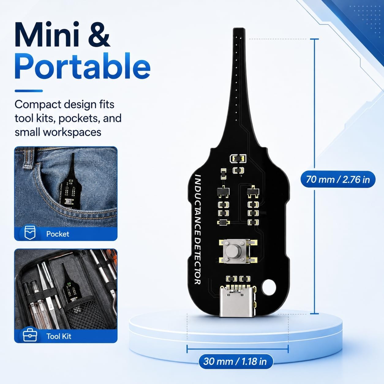 2pack Portable Mini Inductor Tester, Type-C Powered High Precision Mainboard ...