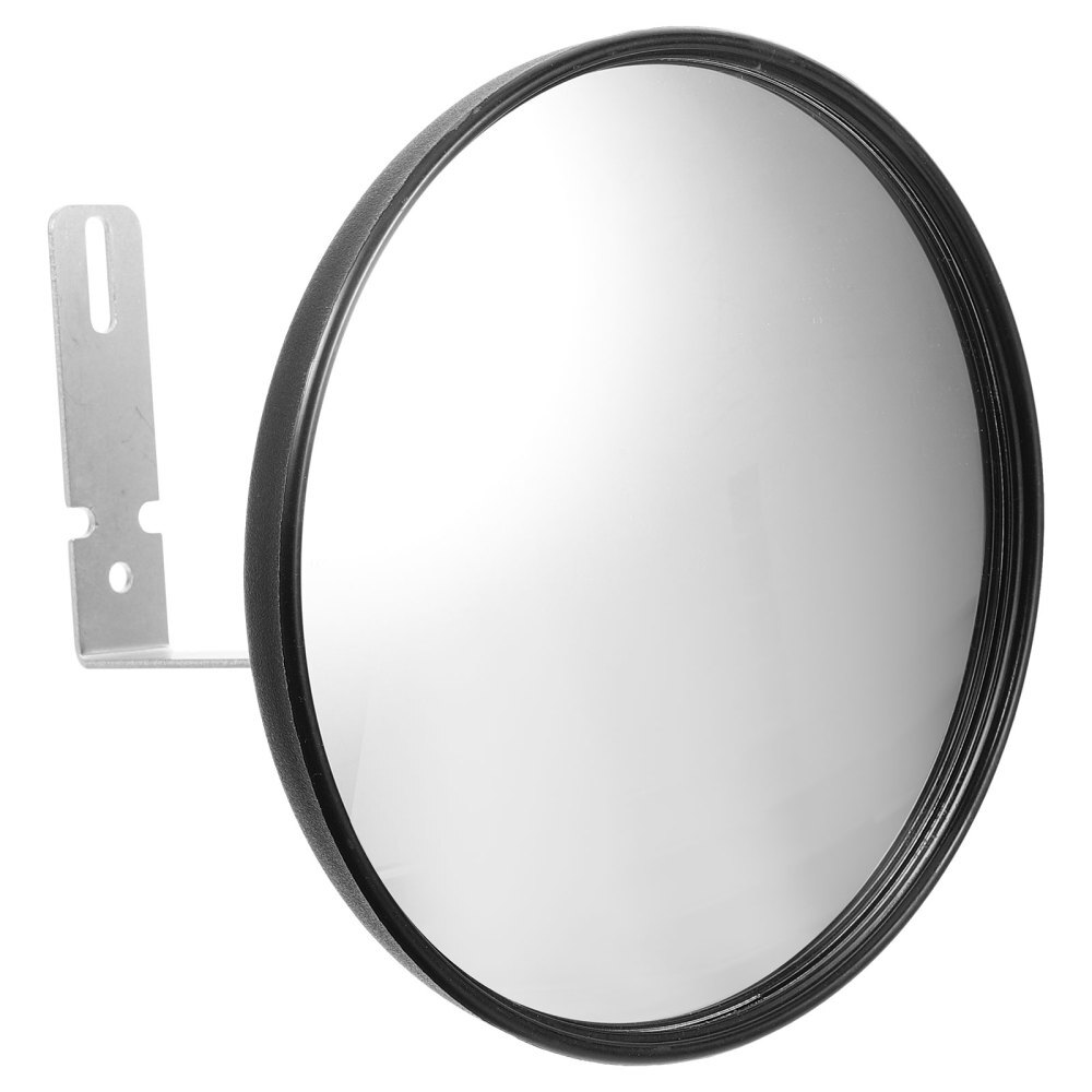 Security Mirror Corner Supermarket Surveillance Road Wide Angle View Garage