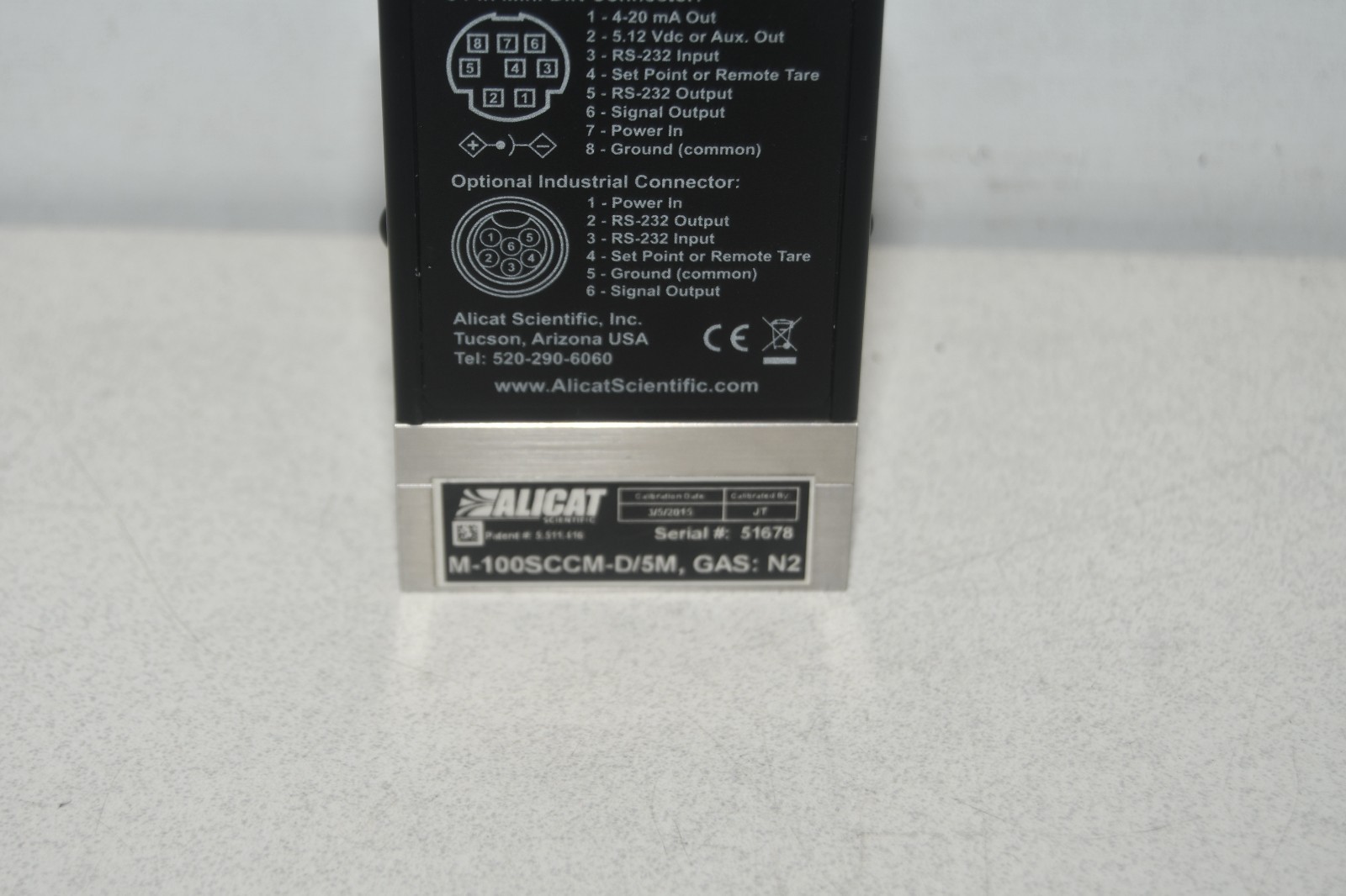 ^ Alicat M-100SCCM-D/5M Gas: N2 Flow Controller #X8374