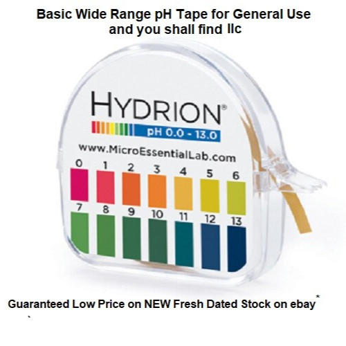 HYDRION #93 USA Lab pH Test Paper Tape Strips 15ft Roll 0-13 Wide Range EXP 2029