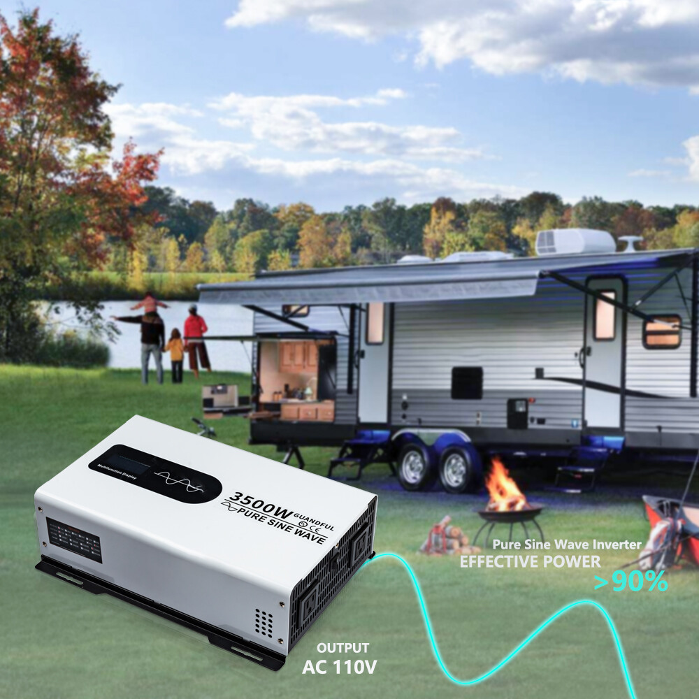 Inverter 2500W 3000W 3500W 7000W 6000W  Pure Sine Wave DC 12V to AC 110 120V LCD