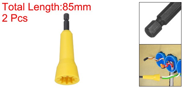 2pcs Electrical Wire Twisting Tool for Drill with 1/4 Inch Hex Shank, Yellow