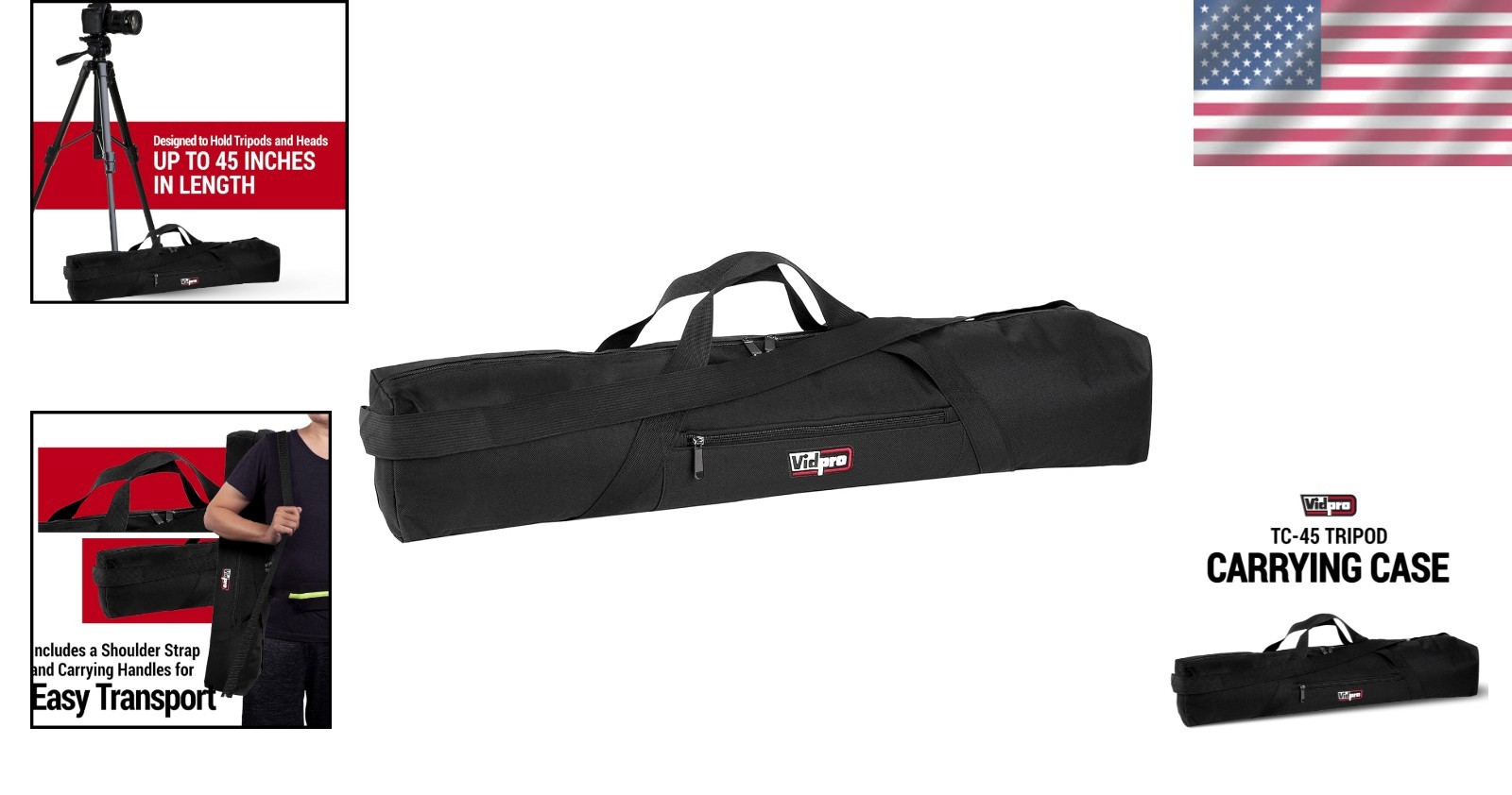Tripod Case 45 Inch Heavy Duty Nylon Zipper Shoulder Strap Handle