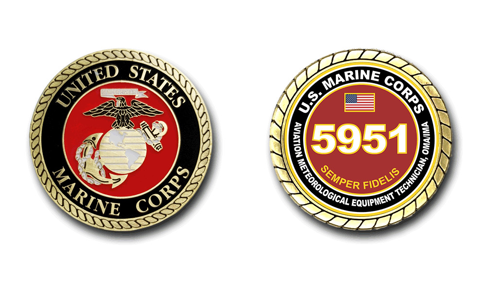 5951 Aviation Meteorological Equipment Technician, OMA/IMA USMC MOS Coin