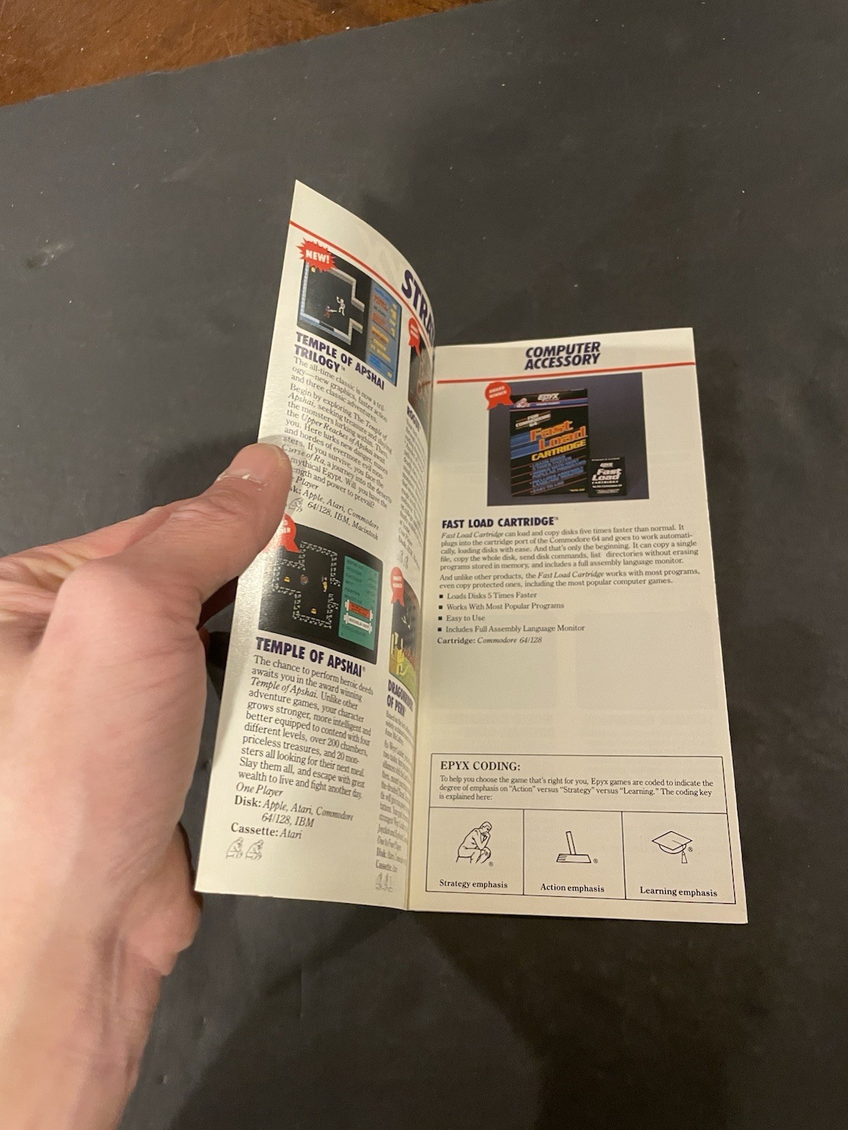 Epyx Consumer catalog Winter 1985 Commodore Atari Insert