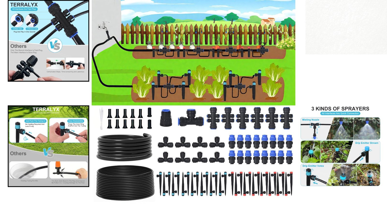 Advanced Drip Irrigation Kit: 230ft with Quick-Connect for Efficient Watering
