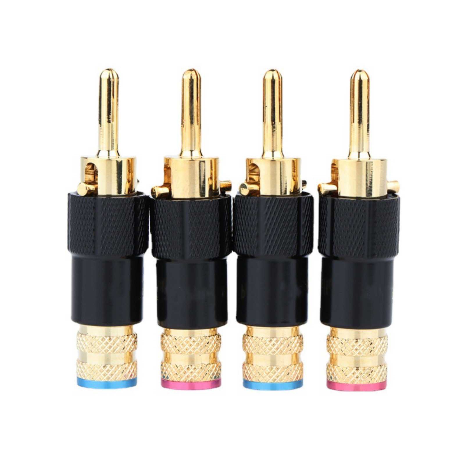 4PCS/Set Double Screw Locking HIFI Audio Speaker Banana Connector Accessories