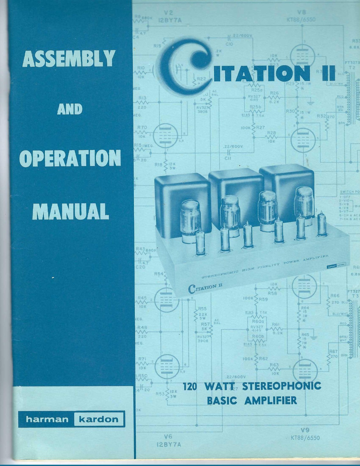 HARMAN KARDON CITATION I I POWER AMP KIT ASSEMBLY MANUAL VINTAGE 1960 PICTORIALS