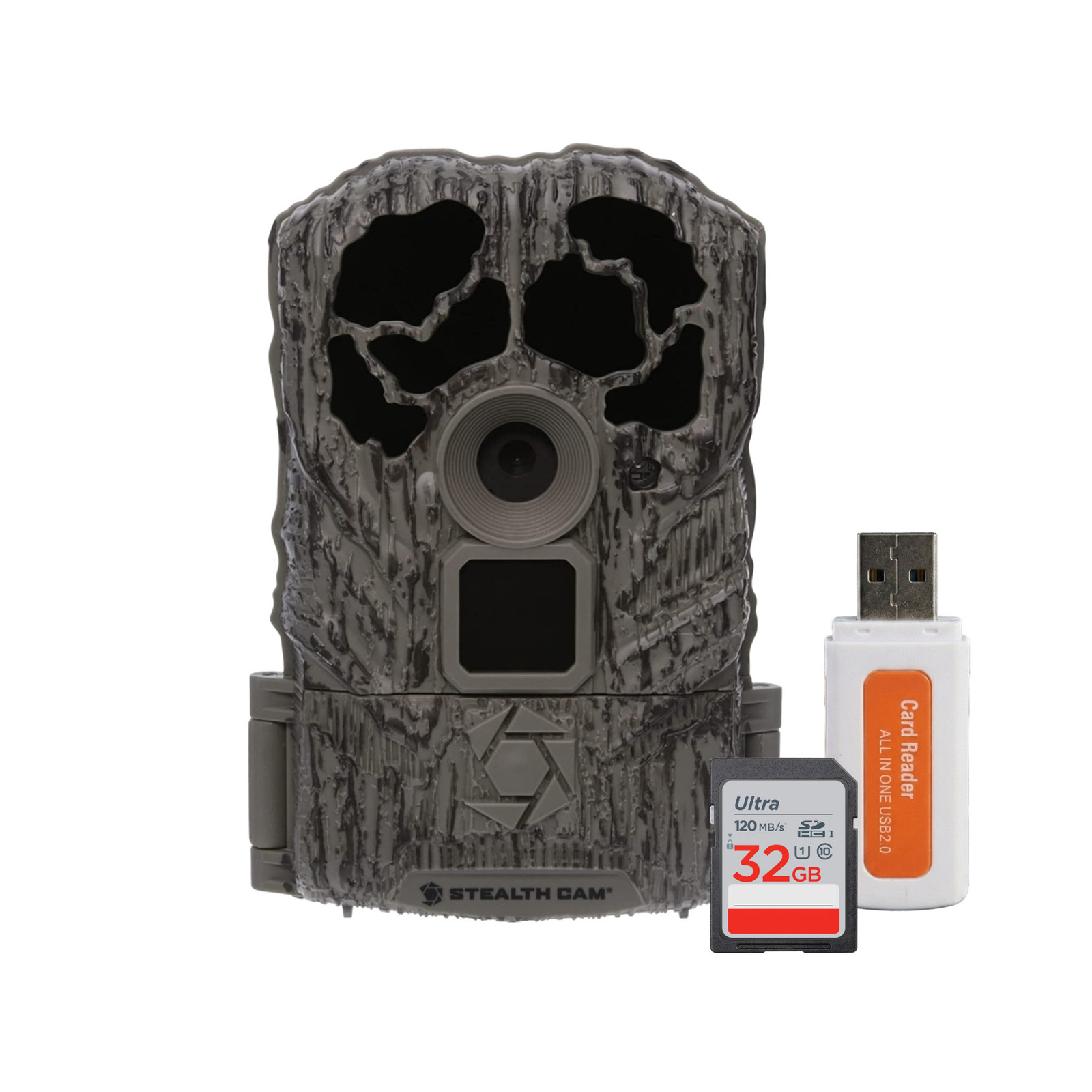 Stealth Cam Browtine 16MP Trail Camera Bundle with 32GB Memory and Card Reader
