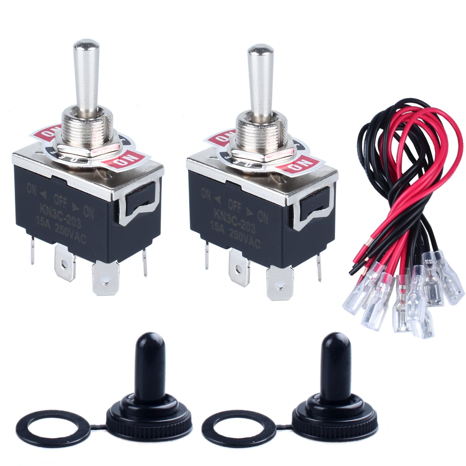 Heavy Duty Rocker Toggle Switch 0-250V 15A DPDT 6 Pins 3 Position ON-Off-O