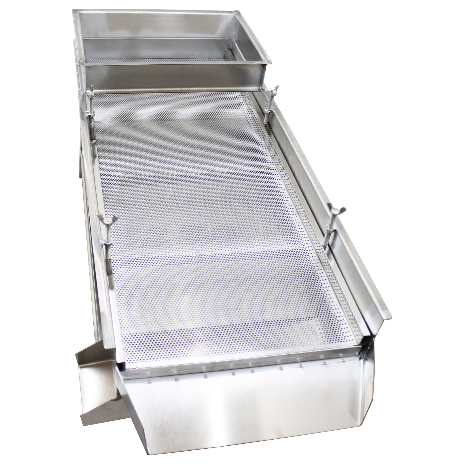 Electric Linear Vibrating Screen Sifter Sieve Machine 3mm Screen Single Layer