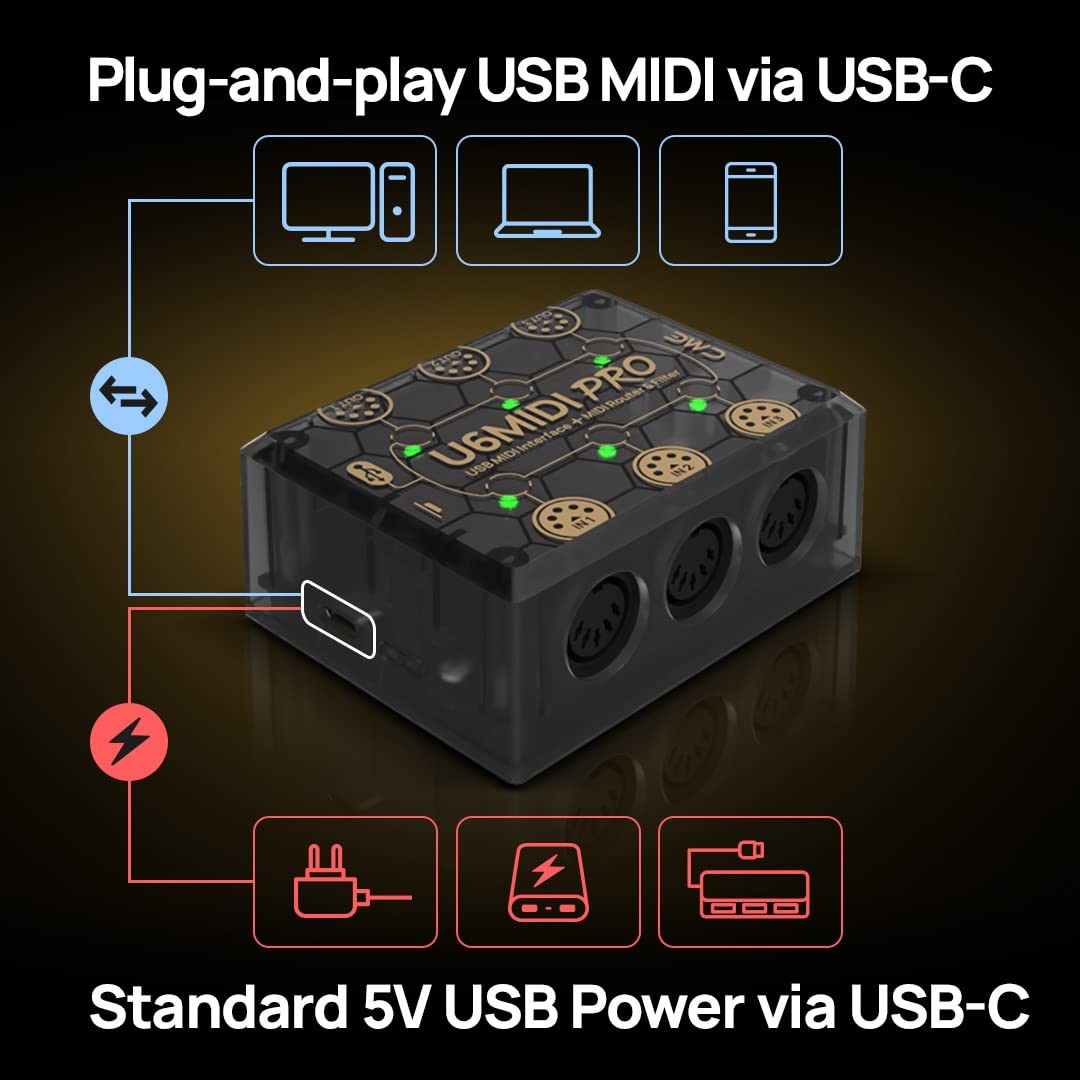 CME U6MIDI Pro 3-in-3-out MIDI Interface