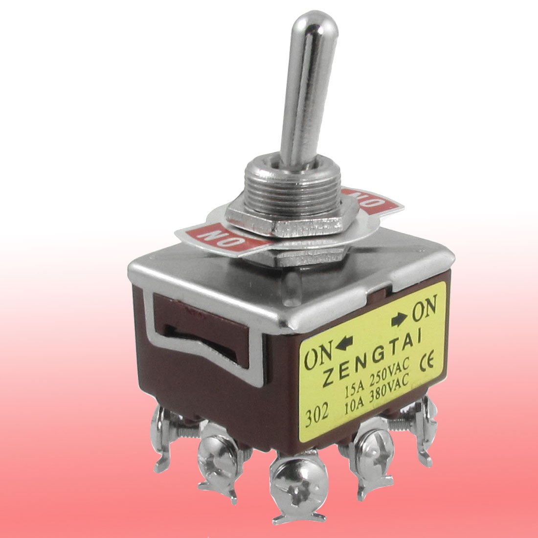 AC250V 15A 380V 10A ON/ON 2 Position 3PDT 9 Screw Terminals Toggle Switch
