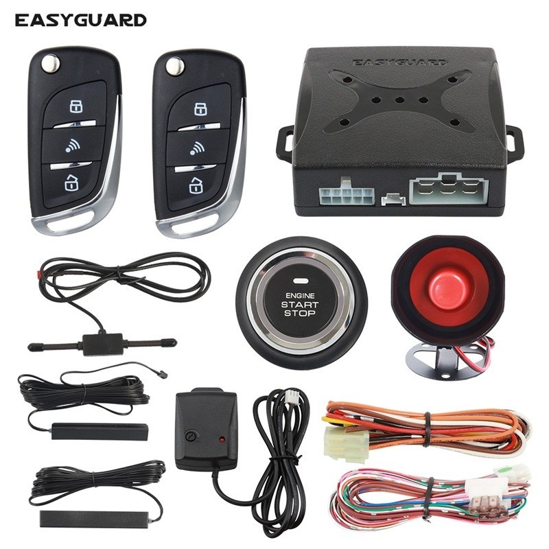 EASYGUARD Pke Auto Start Shock sensor Car Alarm remote engine start DC12V