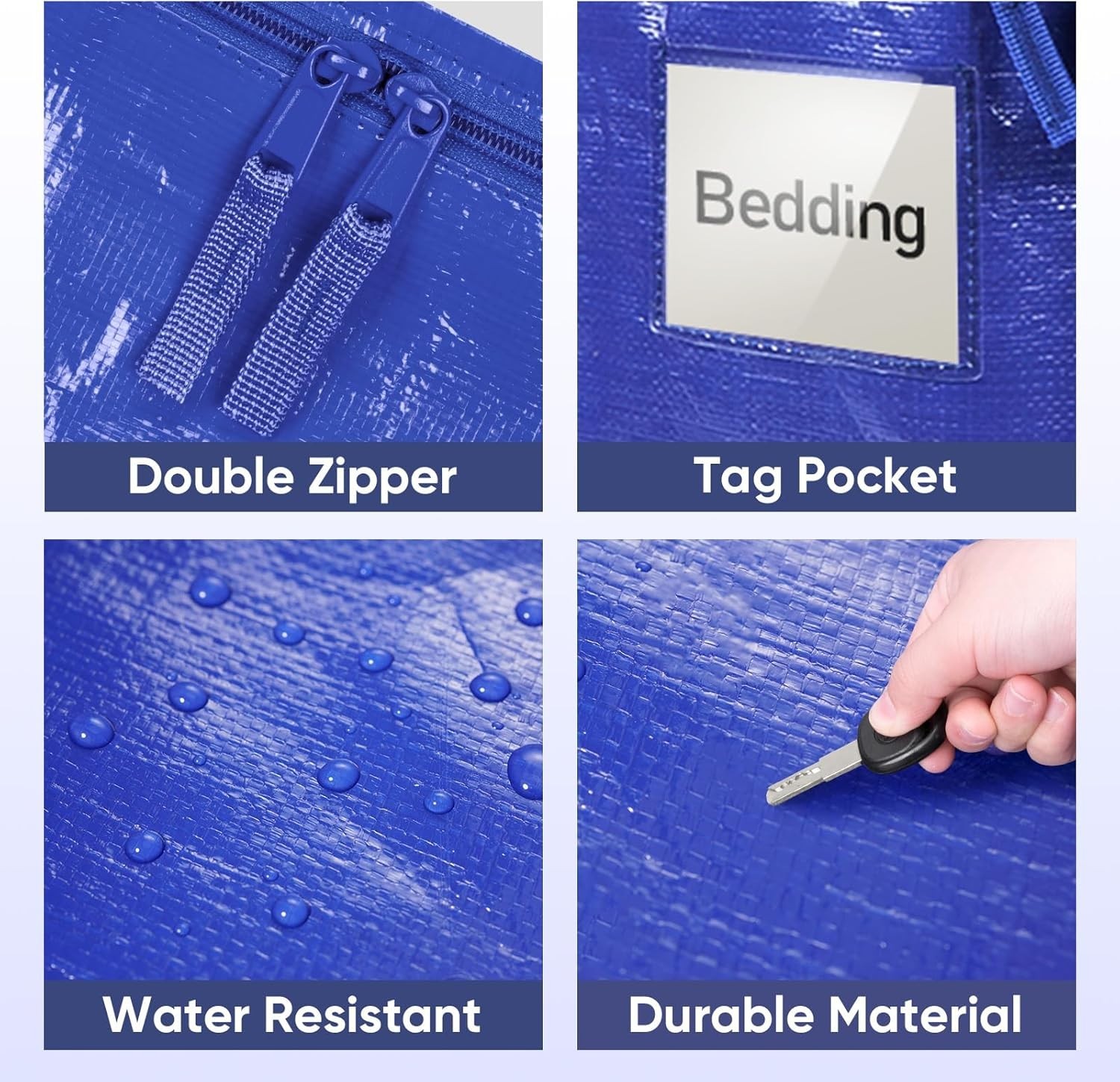 4 Pack Heavy Duty Water-Resistant Moving Bags - Extra Large Storage Solution