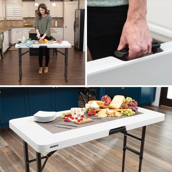 Lifetime 4 Foot Commercial Folding Table Almond