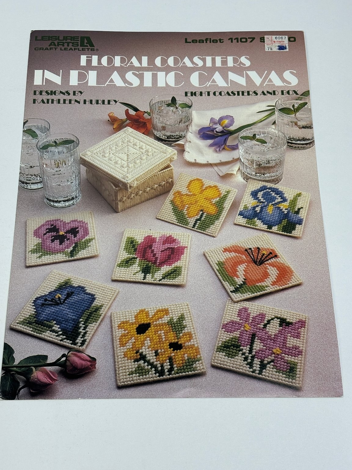 Leisure Arts Floral Coasters in Plastic Canvas 8 Designs Leaflet 1107
