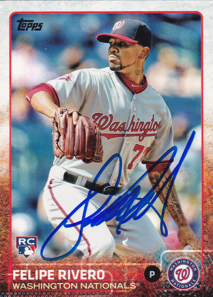 FELIPE VAZQUEZ RIVERO WASHINGTON NATIONALS SIGNED CARD PITTSBURGH PIRATES RAYS